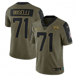 Men's Jacksonville Jaguars Tony Boselli Nike Olive 2021 Salute To Service Retired Player Limited Jersey