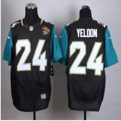New Jacksonville Jaguars #24 T.J. Yeldon Black Alternate Men Stitched NFL Elite jersey