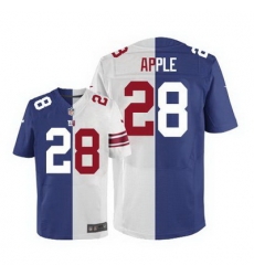 Nike Giants #28 Eli Apple Royal Blue White Mens Stitched NFL Elite Split Jersey