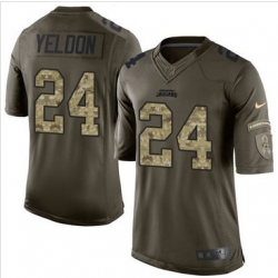 Nike Jacksonville Jaguars #24 T J  Yeldon Green Men 27s Stitched NFL Limited Salute to Service Jersey