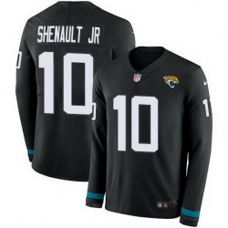 Nike Jaguars 10 Laviska Shenault Jr  Black Team Color Men Stitched NFL Limited Therma Long Sleeve Jersey