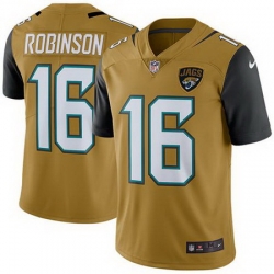 Nike Jaguars #16 Denard Robinson Gold Mens Stitched NFL Limited Rush Jersey