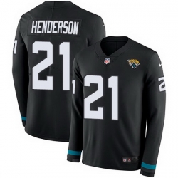 Nike Jaguars 21 C J  Henderson Black Team Color Men Stitched NFL Limited Therma Long Sleeve Jersey