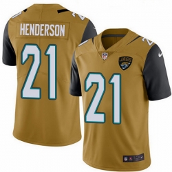 Nike Jaguars 21 C J  Henderson Gold Men Stitched NFL Limited Rush Jersey