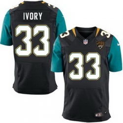 Nike Jaguars #33 Chris Ivory Black Alternate Mens Stitched NFL Elite Jersey