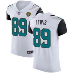 Nike Jaguars #89 Marcedes Lewis White Mens Stitched NFL Vapor Untouchable Elite Jersey