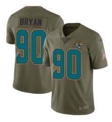Nike Jaguars #90 Taven Bryan Olive Mens Stitched NFL Limited 2017 Salute To Service Jersey