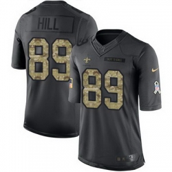 Nike Saints #89 Josh Hill Black Mens Stitched NFL Limited 2016 Salute To Service Jersey