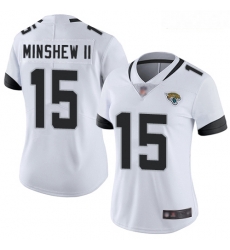 Jaguars #15 Gardner Minshew II White Women Stitched Football Vapor Untouchable Limited Jersey
