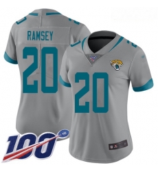 Jaguars #20 Jalen Ramsey Silver Women Stitched Football Limited Inverted Legend 100th Season Jersey
