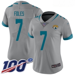 Jaguars #7 Nick Foles Silver Women Stitched Football Limited Inverted Legend 100th Season Jersey