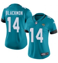 Nike Jaguars #14 Justin Blackmon Teal Green Team Color Womens Stitched NFL Vapor Untouchable Limited Jersey