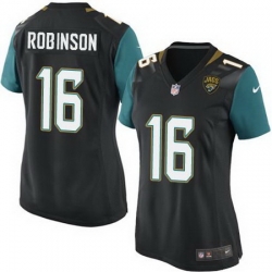 Nike Jaguars #16 Denard Robinson Black Alternate Womens Stitched NFL Elite Jersey