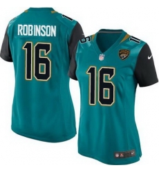 Nike Jaguars #16 Denard Robinson Teal Green Team Color Womens Stitched NFL Elite Jersey