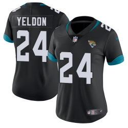 Nike Jaguars #24 T J  Yeldon Black Team Color Women Stitched NFL Jersey