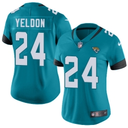 Nike Jaguars #24 T J  Yeldon Teal Green Alternate Women Stitched Jersey