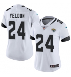 Nike Jaguars #24 T J Yeldon White Womens Stitched NFL Vapor Untouchable Limited Jersey