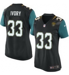 Nike Jaguars #33 Chris Ivory Black Alternate Womens Stitched NFL Elite Jersey