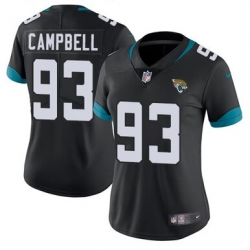Women Nike Jacksonville Jaguars 93 Calais Campbell Black Alternate Vapor Untouchable Limited Player NFL Jersey