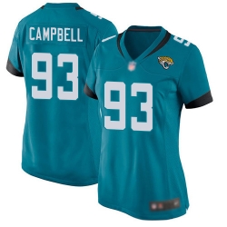 Women Nike Jacksonville Jaguars 93 Calais Campbell Teal Green Alternate Vapor Untouchable Limited Player NFL Jersey