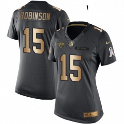 Womens Nike Jacksonville Jaguars 15 Allen Robinson Limited BlackGold Salute to Service NFL Jersey