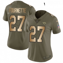 Womens Nike Jacksonville Jaguars 27 Leonard Fournette Limited OliveGold 2017 Salute to Service NFL Jersey