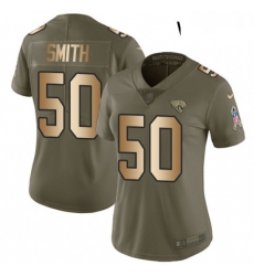 Womens Nike Jacksonville Jaguars 50 Telvin Smith Limited OliveGold 2017 Salute to Service NFL Jersey