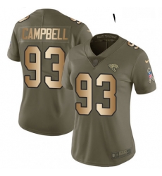 Womens Nike Jacksonville Jaguars 93 Calais Campbell Limited OliveGold 2017 Salute to Service NFL Jersey