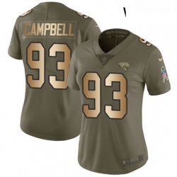 Womens Nike Jacksonville Jaguars 93 Calais Campbell Limited OliveGold 2017 Salute to Service NFL Jersey