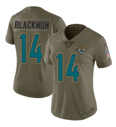 Womens Nike Jaguars #14 Justin Blackmon Olive  Stitched NFL Limited 2017 Salute to Service Jerse