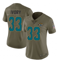 Womens Nike Jaguars #33 Chris Ivory Olive  Stitched NFL Limited 2017 Salute to Service Jersey