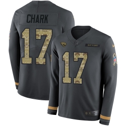 Nike Jaguars #17 DJ Chark Anthracite Salute to Service Youth Long Sleeve Jersey