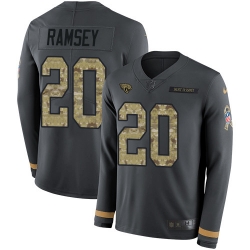 Nike Jaguars #20 Jalen Ramsey Anthracite Salute to Service Youth Long Sleeve Jersey