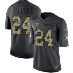 Nike Jaguars #24 T J  Yeldon Black Youth Stitched NFL Limited 2016 Salute to Service Jersey
