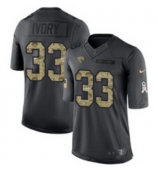 Nike Jaguars #33 Chris Ivory Black Youth Stitched NFL Limited 2016 Salute to Service Jersey
