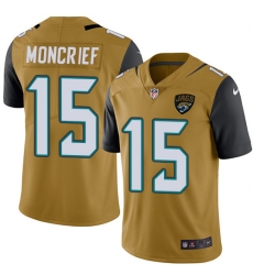 Nike Limited Youth Donte Moncrief Gold Jersey NFL #15 Jacksonville Jaguars Rush Vapor Untouchable