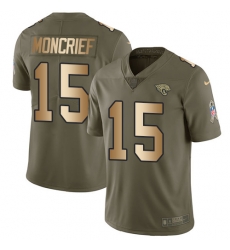 Nike Limited Youth Donte Moncrief Olive Gold Jersey NFL #15 Jacksonville Jaguars 2017 Salute to Service