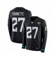 Youth Nike Jacksonville Jaguars 27 Leonard Fournette Limited Black Therma Long Sleeve NFL Jersey