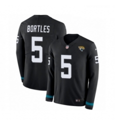Youth Nike Jacksonville Jaguars 5 Blake Bortles Limited Black Therma Long Sleeve NFL Jersey