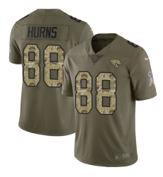 Youth Nike Jaguars #88 Allen Hurns Olive Camo Stitched NFL Limited 2017 Salute to Service Jersey