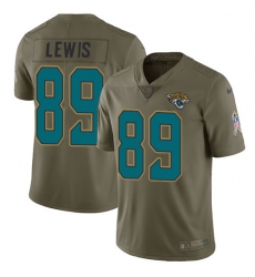 Youth Nike Jaguars #89 Marcedes Lewis Olive Stitched NFL Limited 2017 Salute to Service Jersey