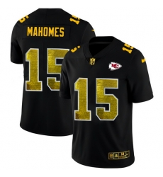 Kansas City Chiefs 15 Patrick Mahomes Men Black Nike Golden Sequin Vapor Limited NFL Jersey