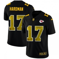 Kansas City Chiefs 17 Mecole Hardman Men Black Nike Golden Sequin Vapor Limited NFL Jersey