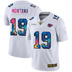 Kansas City Chiefs 19 Joe Montana Men White Nike Multi Color 2020 NFL Crucial Catch Limited NFL Jersey