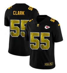 Kansas City Chiefs 55 Frank Clark Men Black Nike Golden Sequin Vapor Limited NFL Jersey