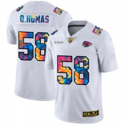 Kansas City Chiefs 58 Derrick Thomas Men White Nike Multi Color 2020 NFL Crucial Catch Limited NFL Jersey