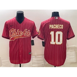 Men Kansas City Chiefs 10 Isiah Pacheco Red With Patch Cool Base Stitched Baseball Jersey