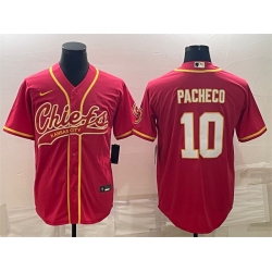 Men Kansas City Chiefs 10 Isiah Pacheco Red With Patch Cool Base Stitched Baseball Jerseys