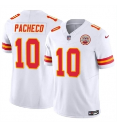 Men   Kansas City Chiefs 10 Isiah Pacheco White 2023 F U S E  Vapor Untouchable Limited Stitched Jersey