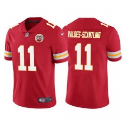 Men Kansas City Chiefs 11 Marquez Valdes Scantling Red Vapor Untouchable Limited Stitched Football jersey